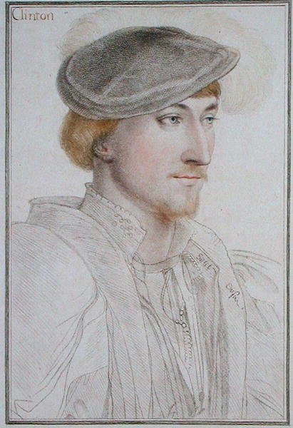 Lord Clinton (1512-85) 1. jarl af Llincoln, indgraveret af Francesco Bartolozzi (1727-1815) 1793 (gravering) af Hans (after) Holbein the Younger