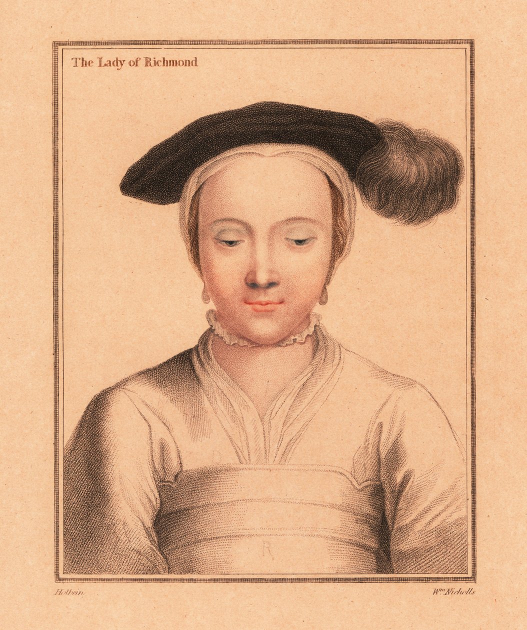 Mary FitzRoy, hertuginde af Richmond og Somerset., 1812 (gravering) af Hans (after) Holbein the Younger