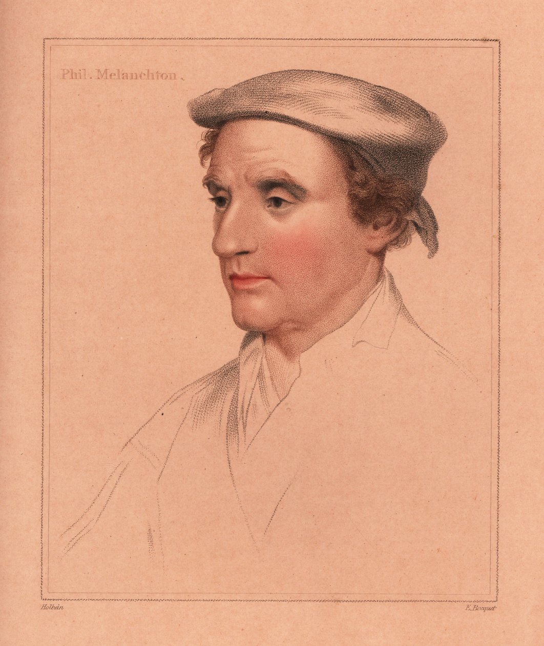 Philip Melanchton eller uidentificeret mand., 1812 (gravering) af Hans (after) Holbein the Younger