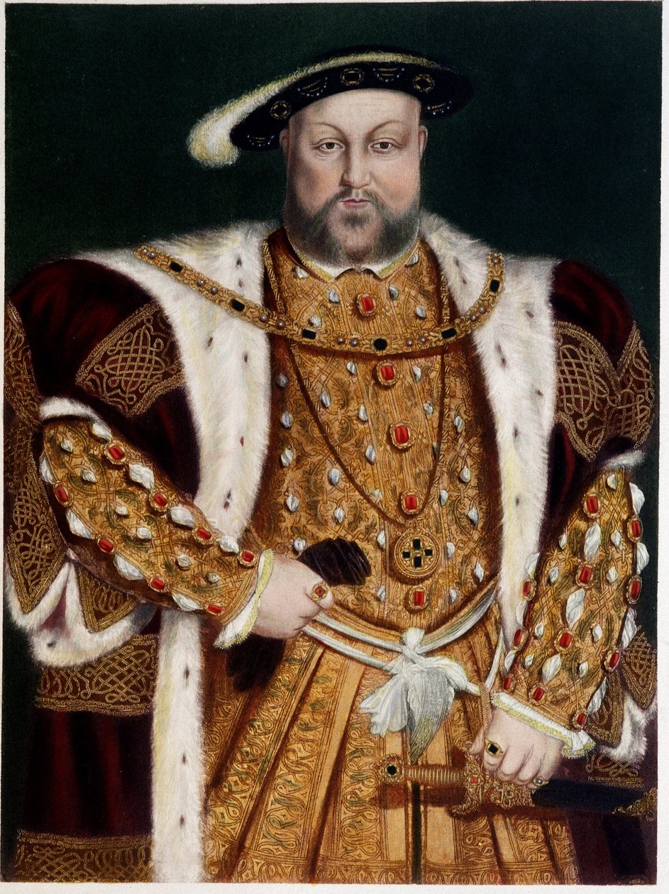 Portræt af Henrik VIII - fra A.P. Holbein, v. 1543. af Hans (after) Holbein the Younger