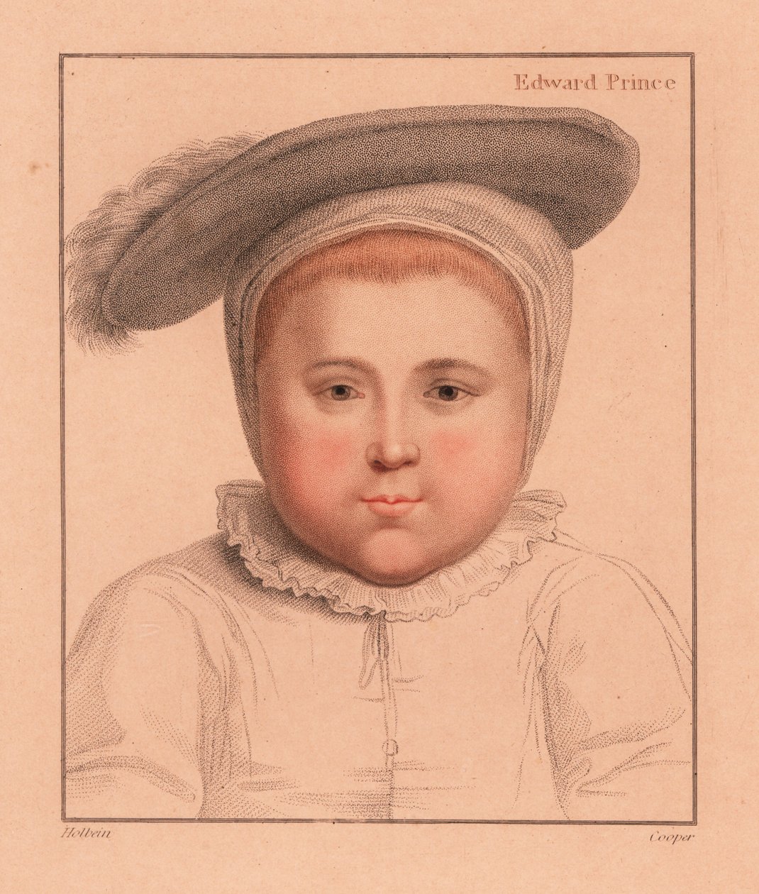 Prins Edward, 1 år, senere kong Edward VI af England., 1812 (gravering) af Hans (after) Holbein the Younger