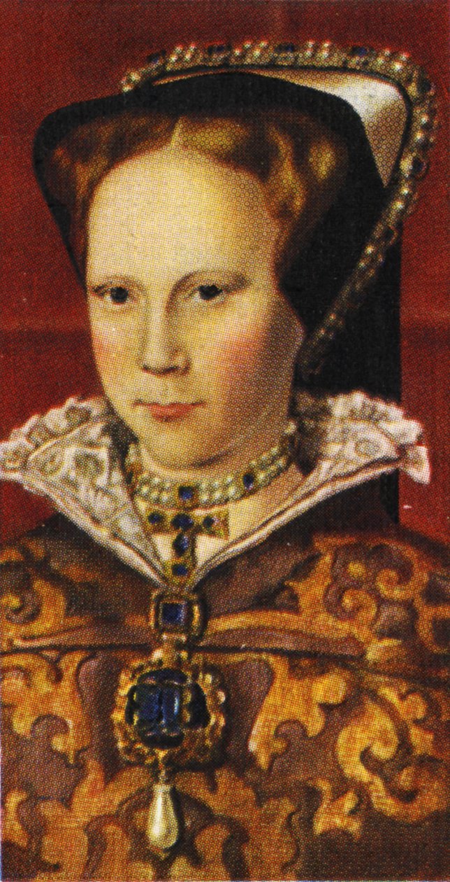 Dronning Mary I (print) af Hans (after) Holbein the Younger