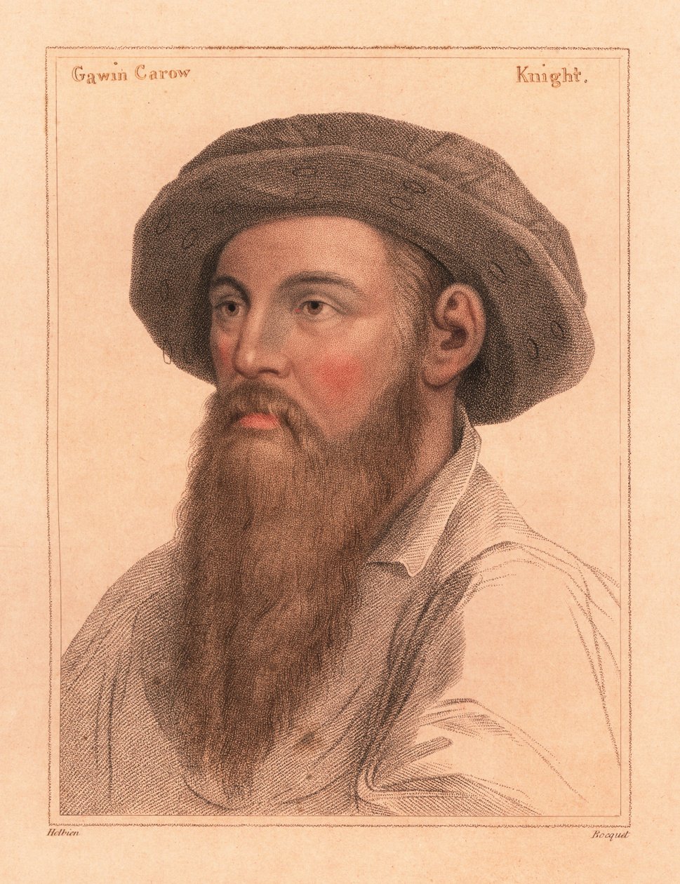 Sir Gavin Carew, søn af Sir Edmond Carew fra Stringham., 1812 (gravering) af Hans (after) Holbein the Younger