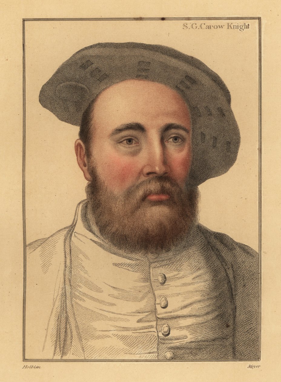 Sir George Carew, engelsk soldat, admiral under Henry VIII., 1812 (gravering) af Hans (after) Holbein the Younger