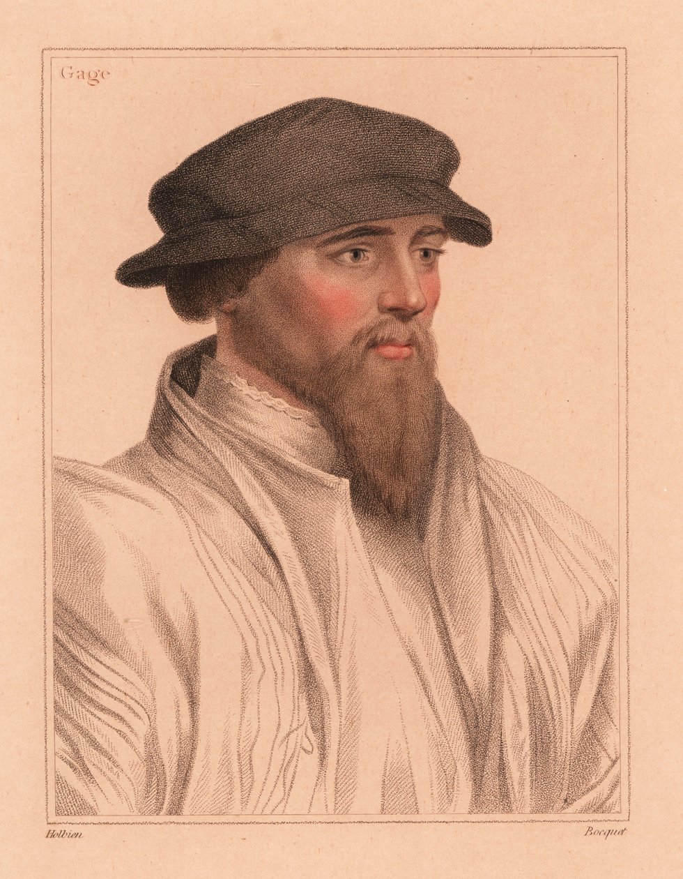 Sir John Gage, engelsk hofmand og politiker af Hans (after) Holbein the Younger