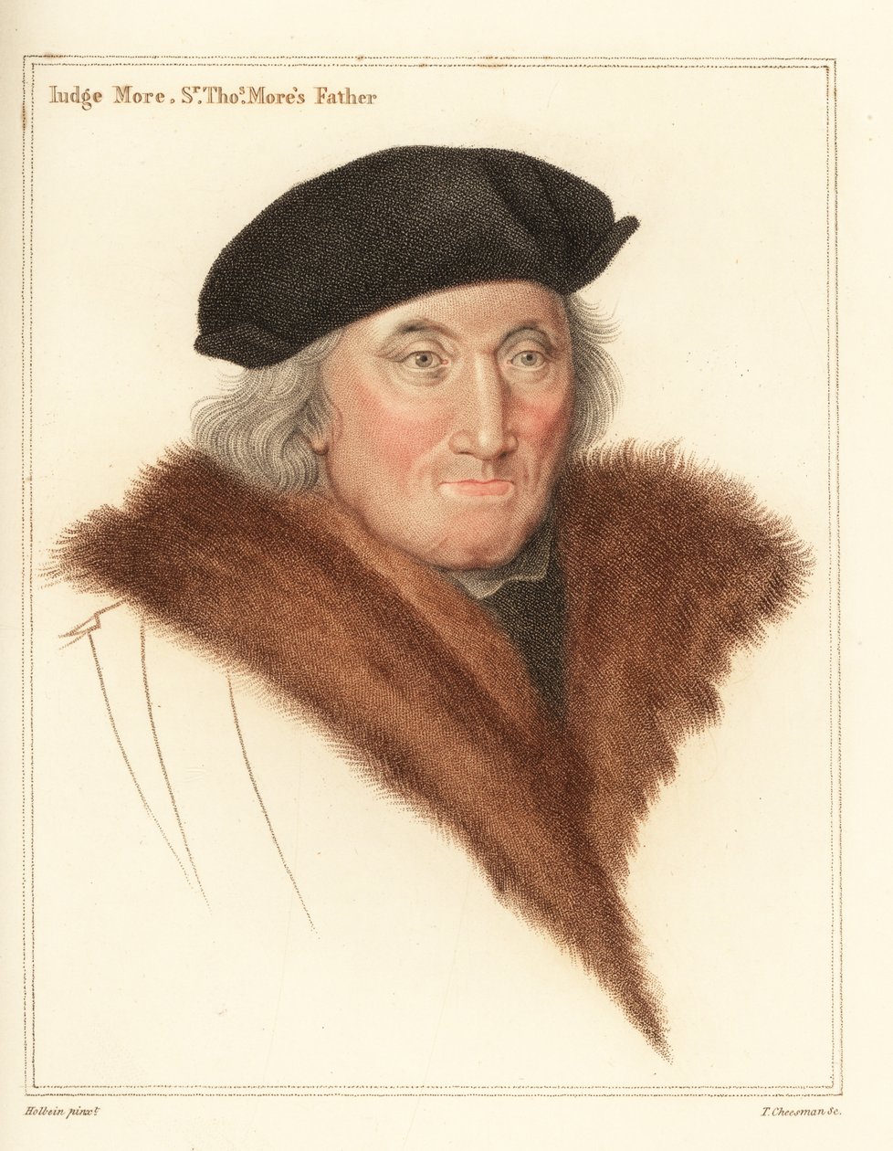 Sir John More, advokat og dommer (1451-1533), 1812 (gravering) af Hans (after) Holbein the Younger
