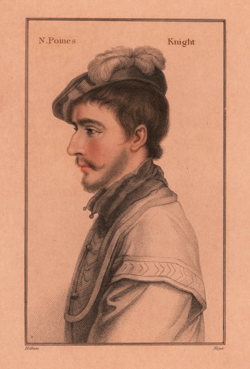 Sir Nicholas Poyntz (ca. 1528-1556), engelsk hofmand., 1812 (gravering) af Hans (after) Holbein the Younger