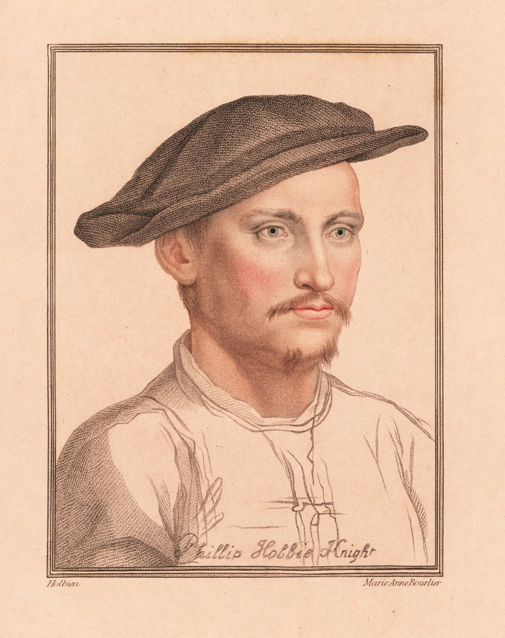 Sir Philip Hoby, engelsk ambassadør i Det Hellige Romerske Rige, 1812 (gravering) af Hans (after) Holbein the Younger