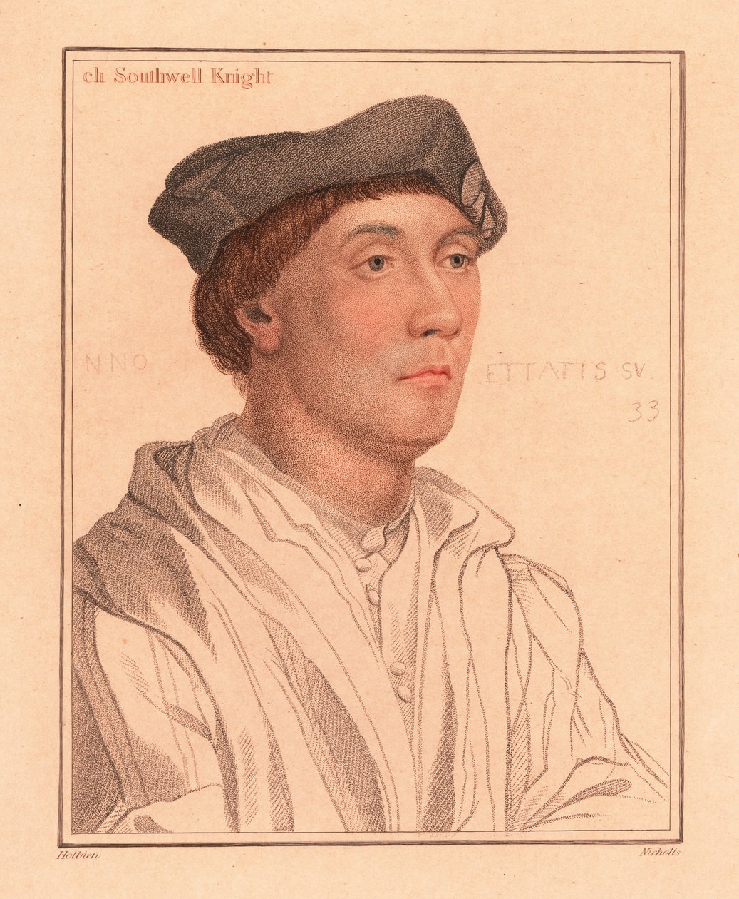 Sir Richard Southwell, engelsk privatråd, 1812 (gravering) af Hans (after) Holbein the Younger