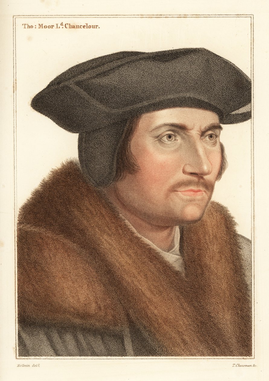 Sir Thomas More, Lord Chancellor for Kong Henry VIII., 1812 (gravering) af Hans (after) Holbein the Younger