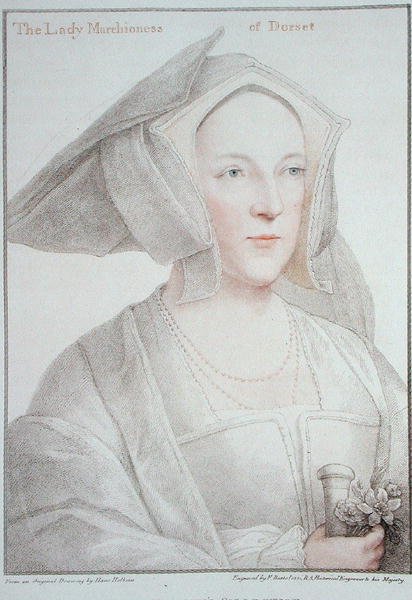 Lady Marchioness of Dorset (1481-1535) graveret af Francesco Bartolozzi (1727-1815) 1795 (gravering) af Hans (after) Holbein the Younger