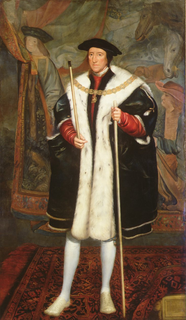 Thomas Howard, Third Duke of Norfolk, Wearing the Collar of the Garter (olie på lærred) af Hans (after) Holbein the Younger