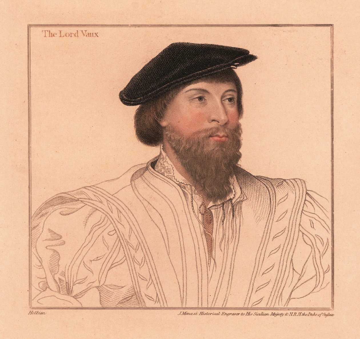Thomas Vaux, engelsk digter og adelsmand. ,1812 (gravering) af Hans (after) Holbein the Younger