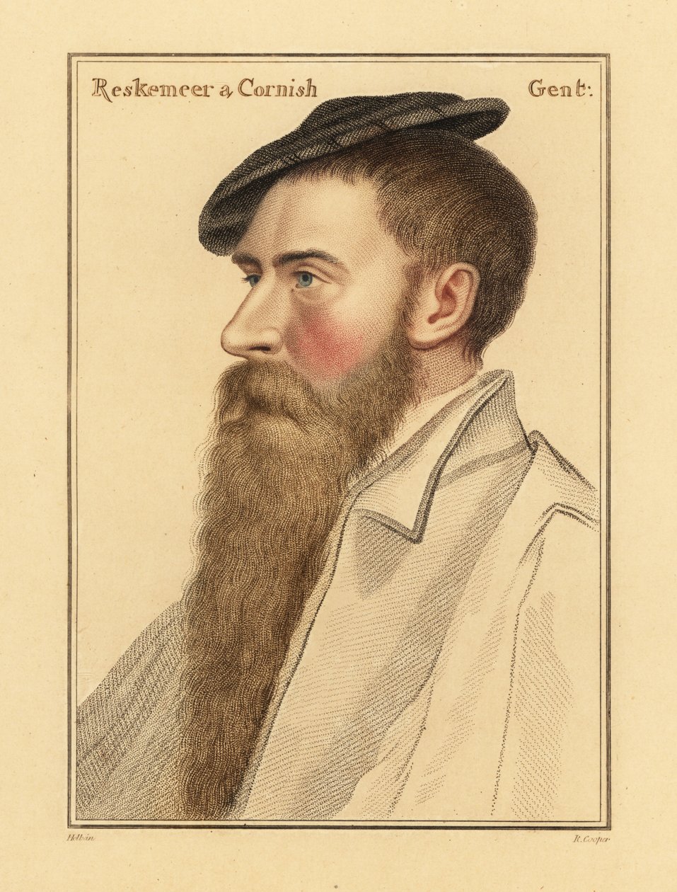 William Reskimer, hofmand for kong Henry VIII. ,1812 (gravering) af Hans (after) Holbein the Younger