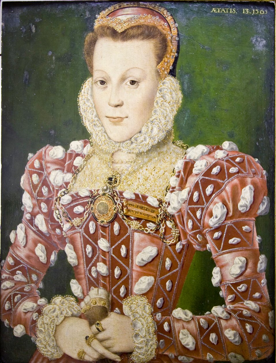 Portræt af Mary Browne, grevinde af Southampton af Hans (attr. to) Eworth or Ewoutsz