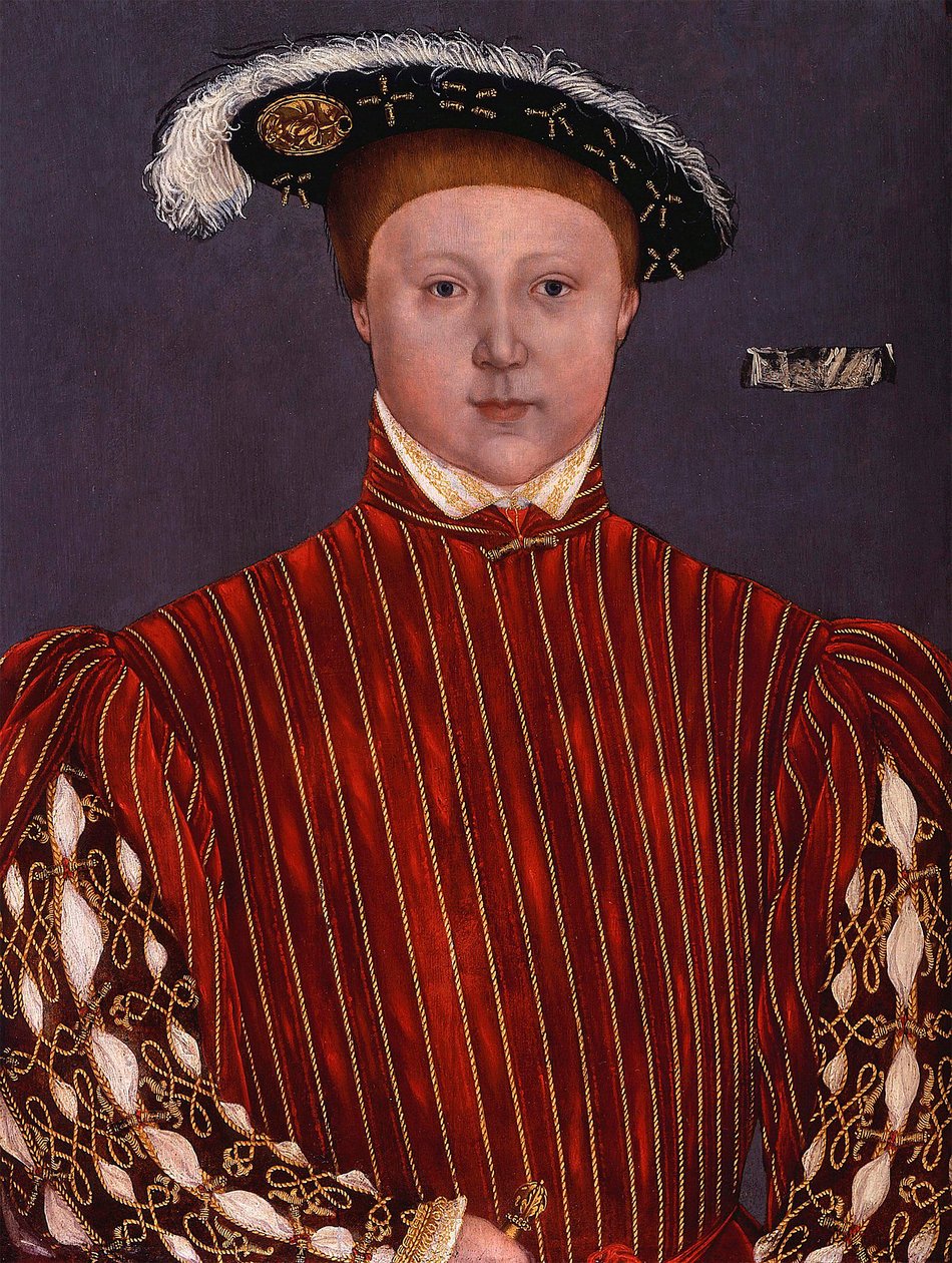 ""Portræt af Edward VI (1537-1553) Konge af England"" Maleri af kredsen af ​​Hans Holbein den yngre af Hans (circle of) Holbein the Younger