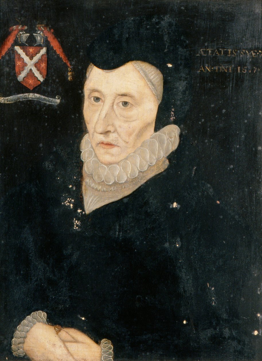 Bess of Hardwick, grevinde af Shrewsbury, ca. 1720 (olie på panel) af Hans (follower of) Holbein the Younger