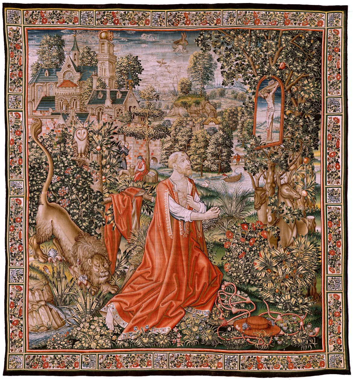flamsk gobelin. Sankt Penitent Jerome, eller St. John