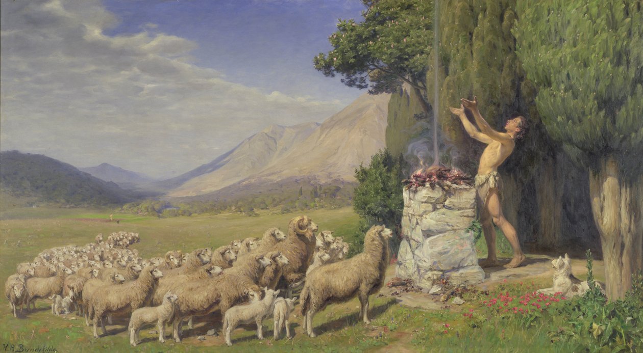 Abels tilbud, 1908 af Hans Andersen Brendekilde