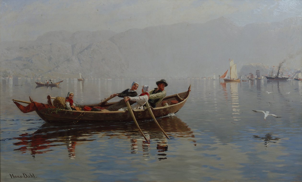Bergen Havn (olie på lærred) af Hans Andreas Dahl