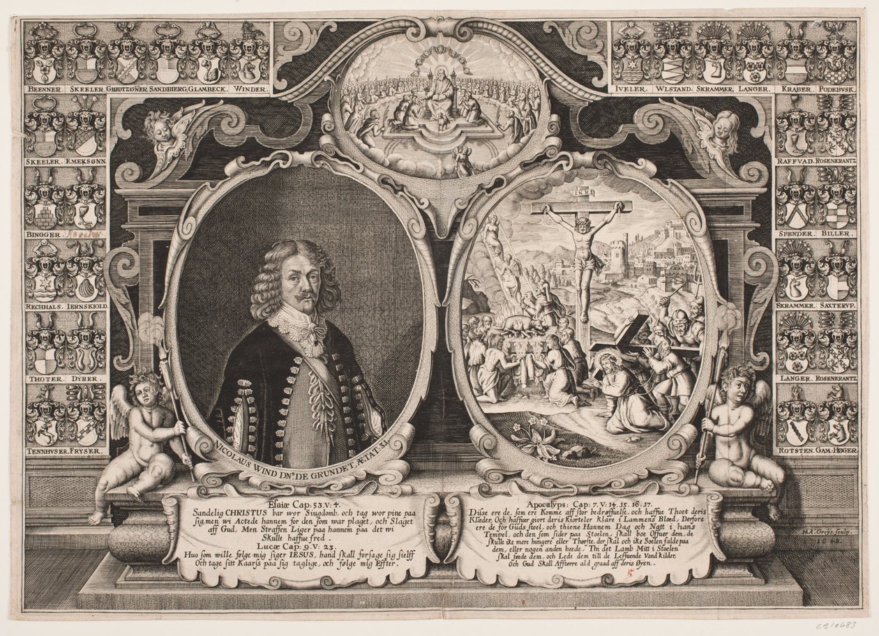 Niels Windet til Grundet og en fremstilling af Christus på korset af Hans Andreas Greys