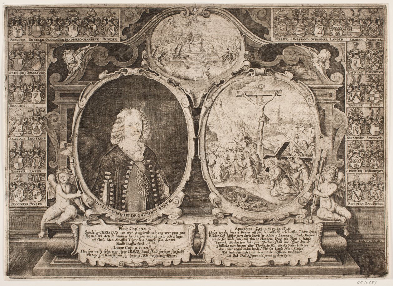 Niels Windet til Grundet og en fremstilling af Christus på korset af Hans Andreas Greys
