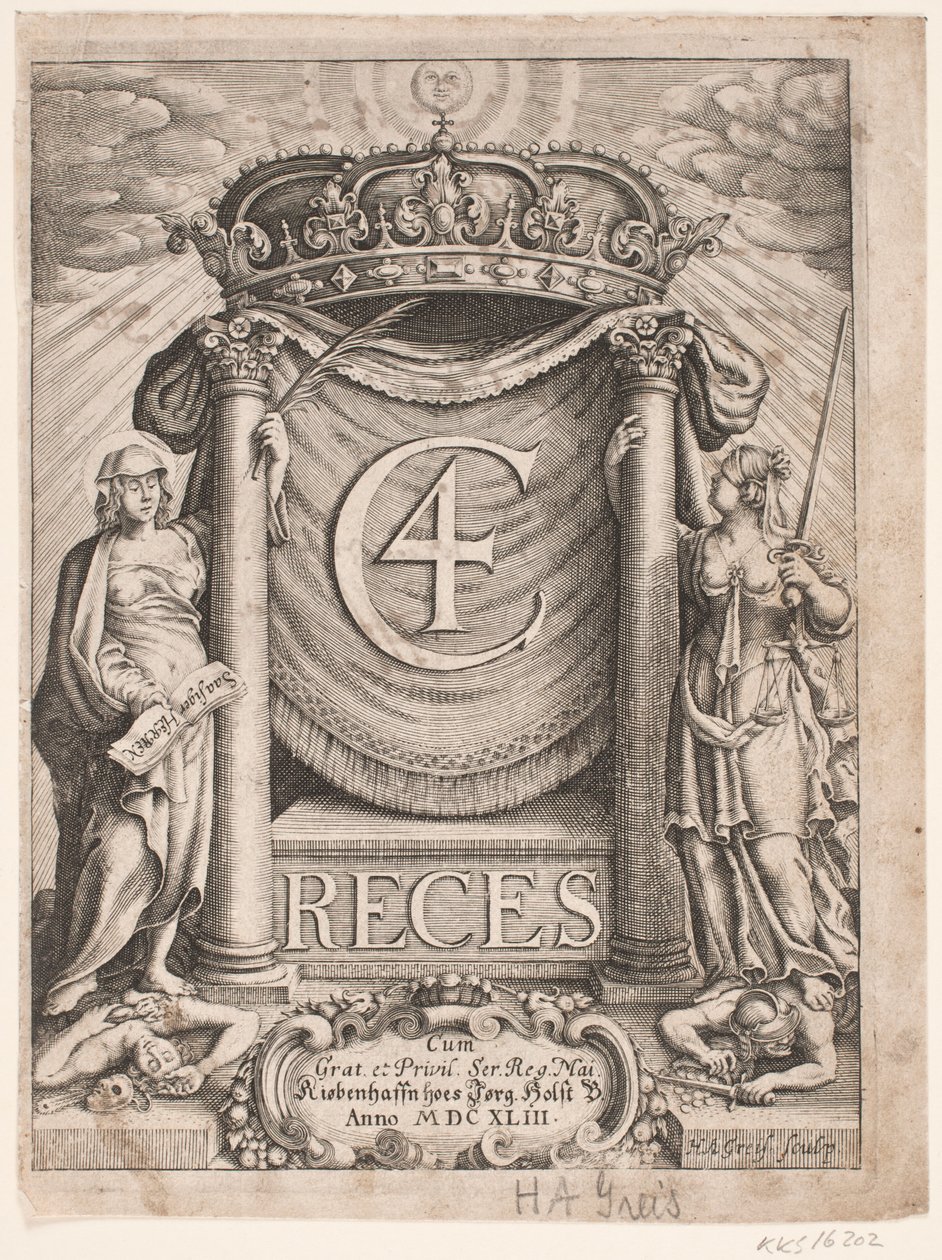 Titelblad til Christian IV Reces 1643 af Hans Andreas Greys
