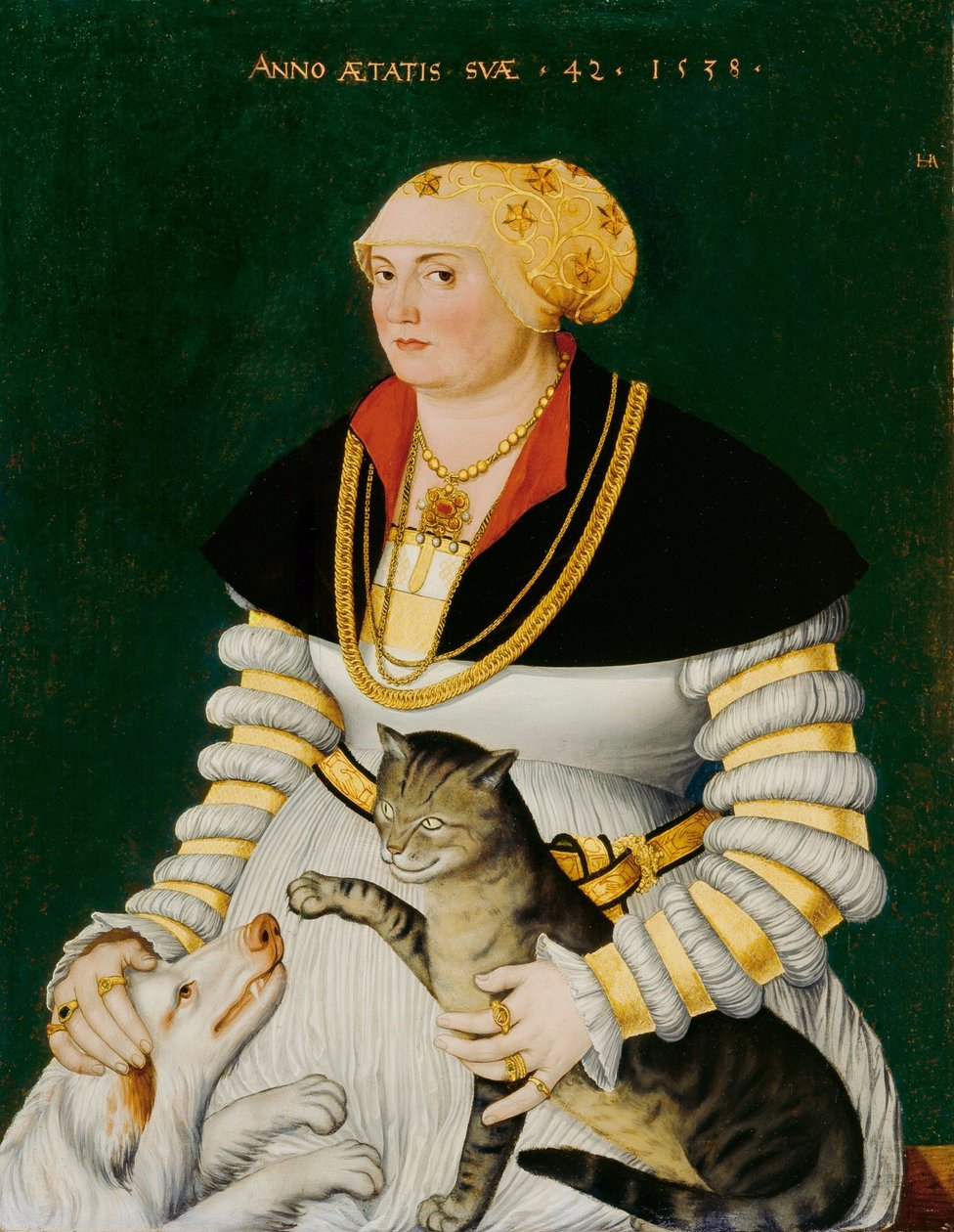 Tysk: Bildnis der Cleophea Krieg von Bellikon / Portræt af Cleophea Holzhalb, født Krieg von Bellikon Portræt af Cleophea Krieg von Bellikon af Hans Asper