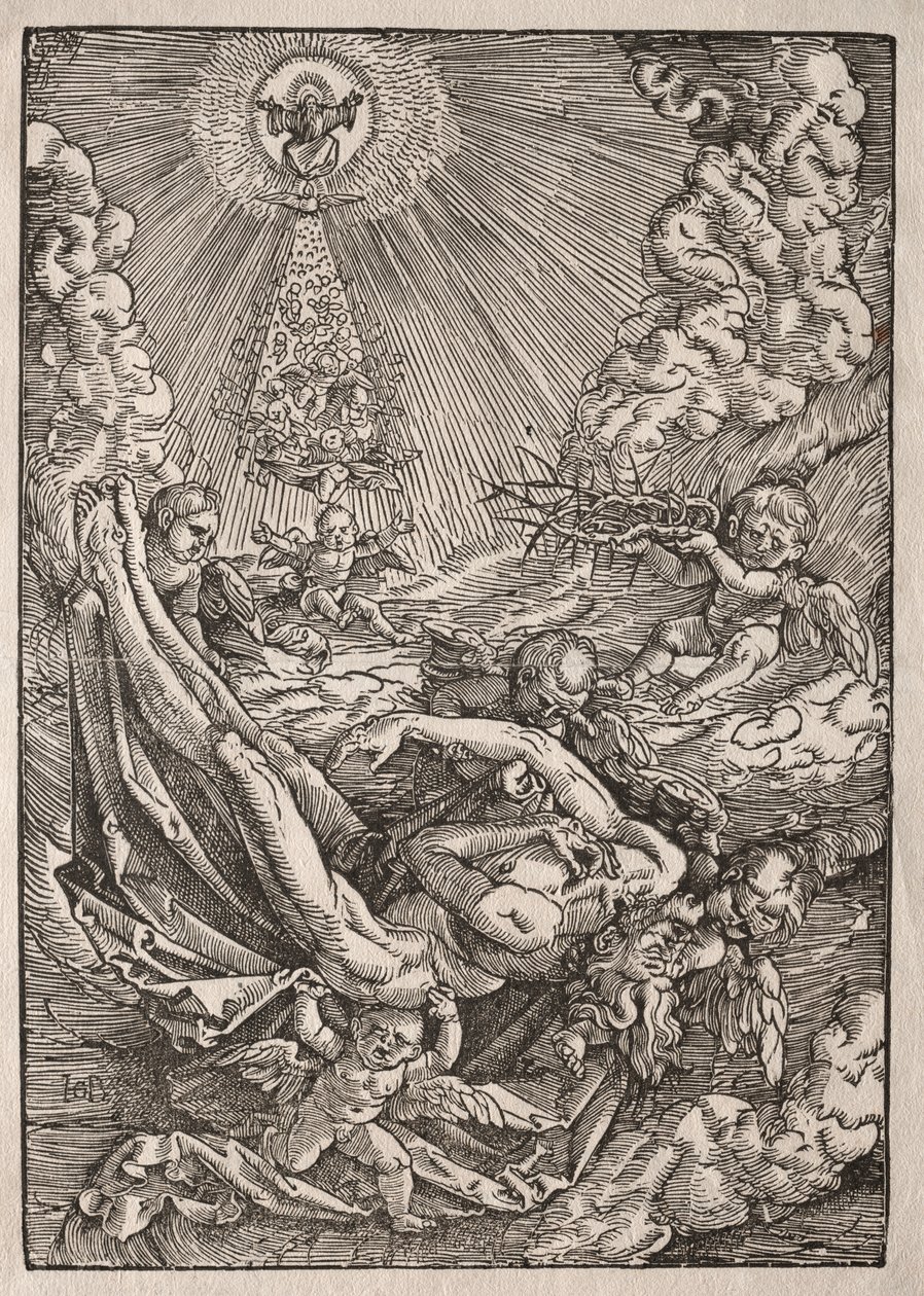 Kristus båret til himlen af engle af Hans Baldung