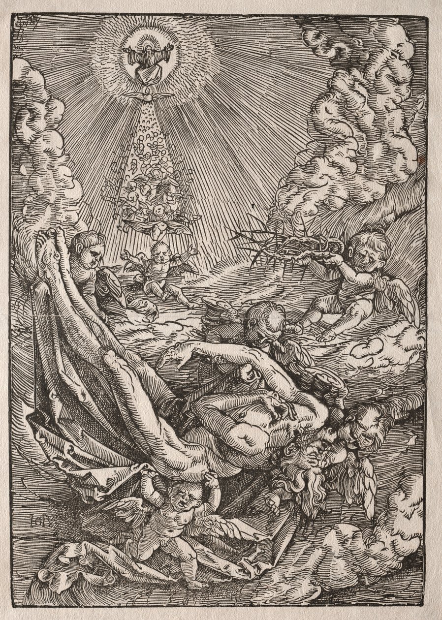 Kristus båret til himlen af engle, ca. 1515-1517. af Hans Baldung