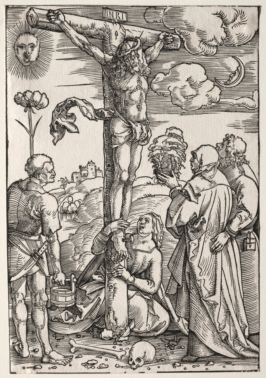 Kristus på korset med Maria, Sankt Johannes, Maria Magdalena og Sankt Stefan, 1505. af Hans Baldung