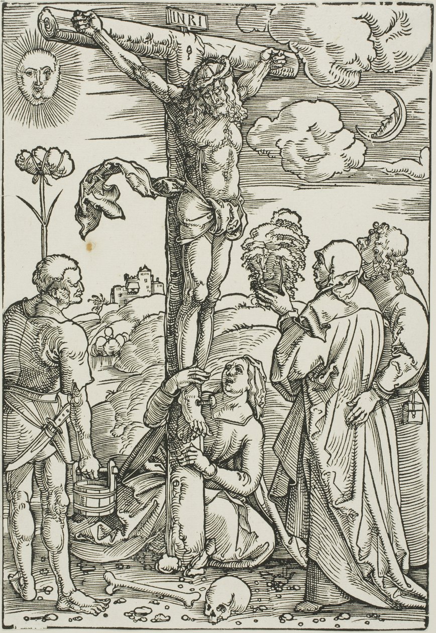 Kristus på korset med Maria, Johannes, Magdalena og Stefanus af Hans Baldung Grien