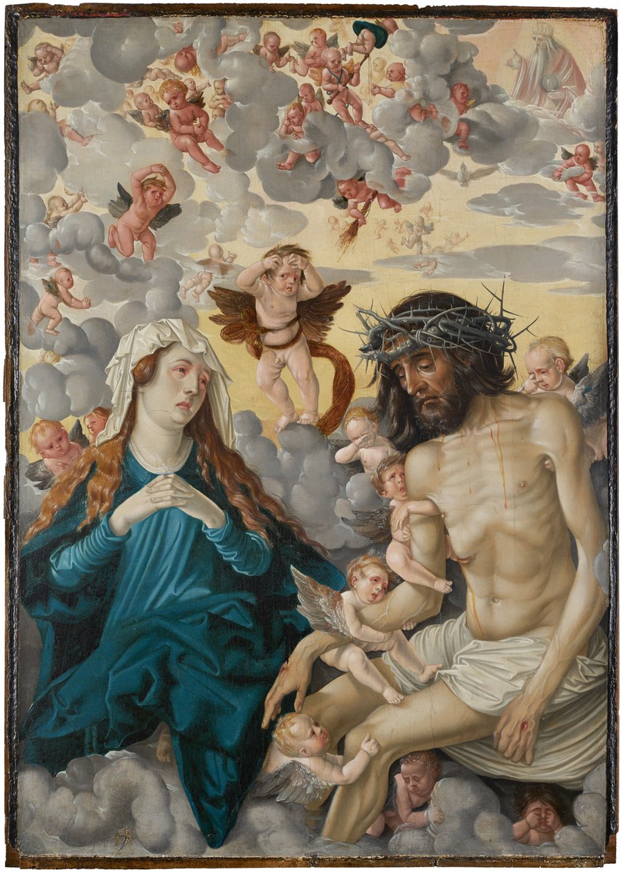 Kristus som smertens mand, begrædt af Maria og engle af Hans Baldung Grien