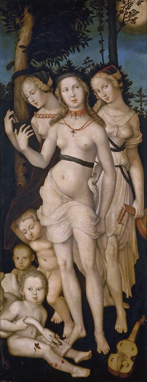 Tysk: Die Jugend (Die drei Grazien) Harmoni eller De tre nådegaver af Hans Baldung Grien