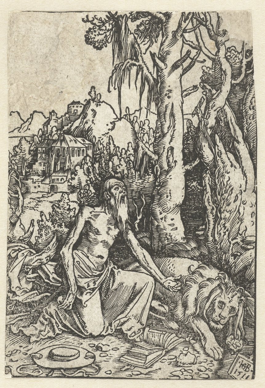Sankt Hieronymus som en angrende i ørkenen af Hans Baldung Grien