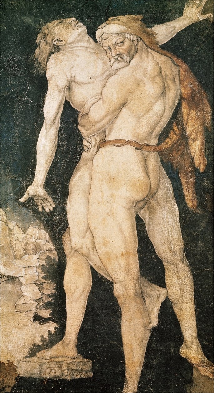 Herakles og Antaeus af Hans Baldung Grien