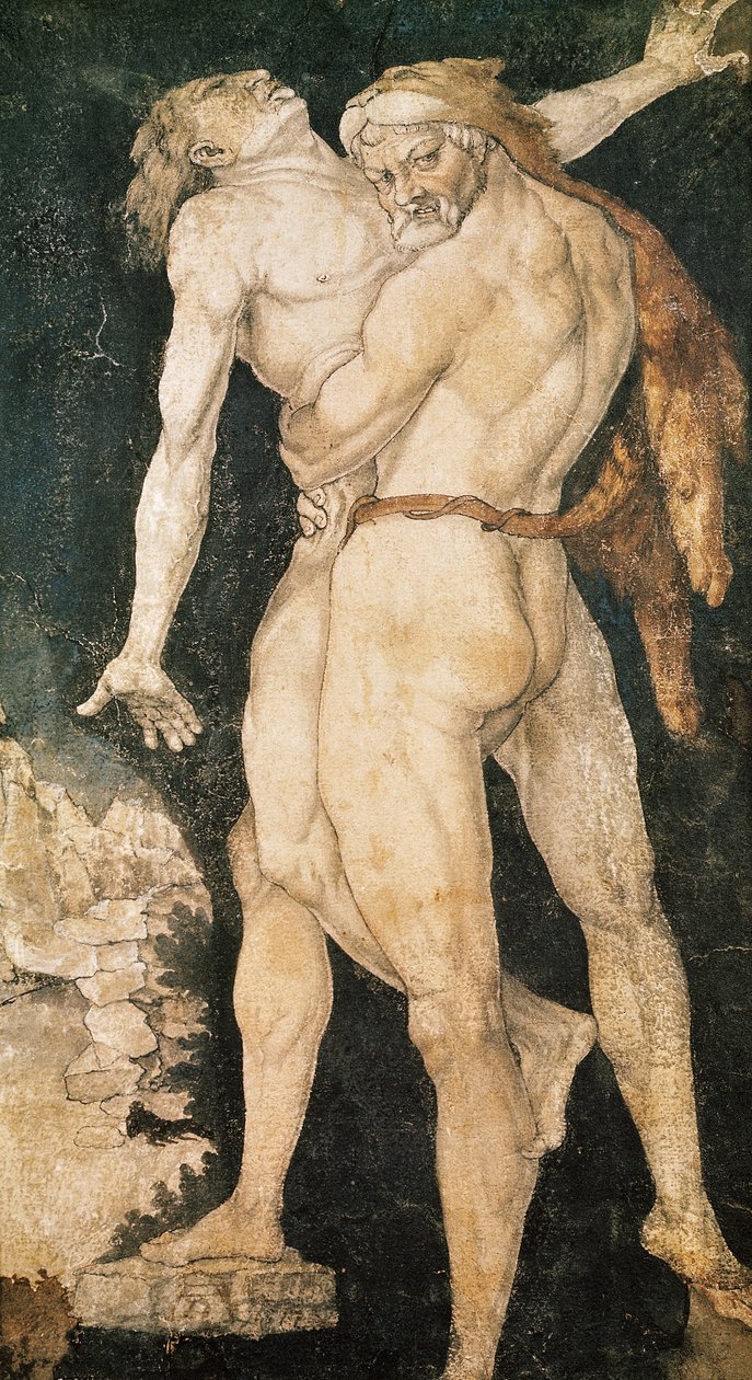 Herkules og Antaeus, ca. 1530 af Hans Baldung Grien