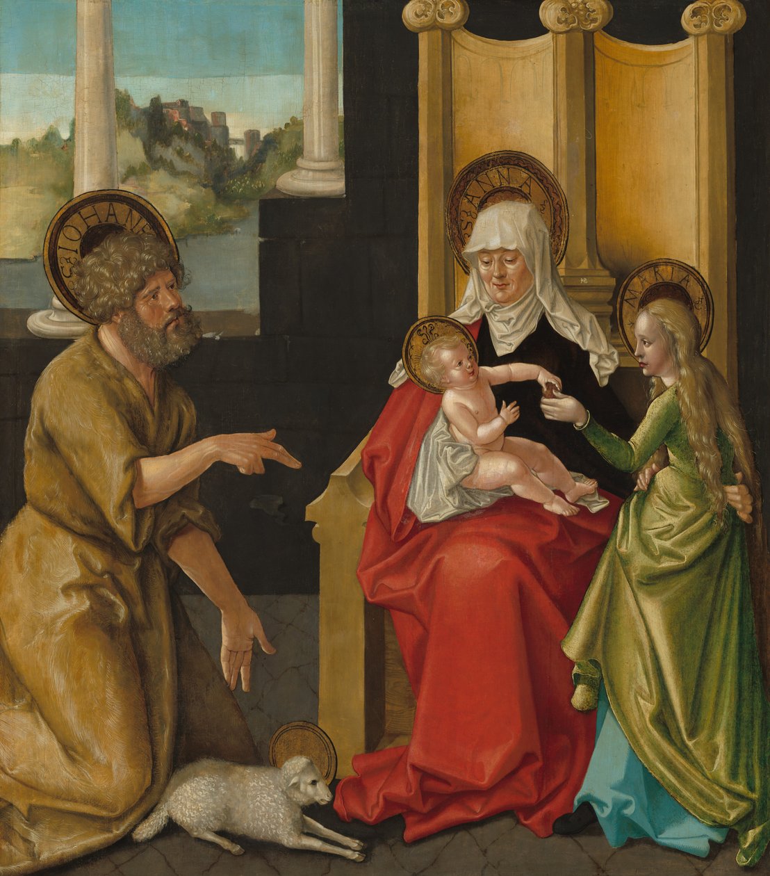 Sankt Anne med Kristusbarnet, Jomfruen og Johannes Døberen af Hans Baldung Grien