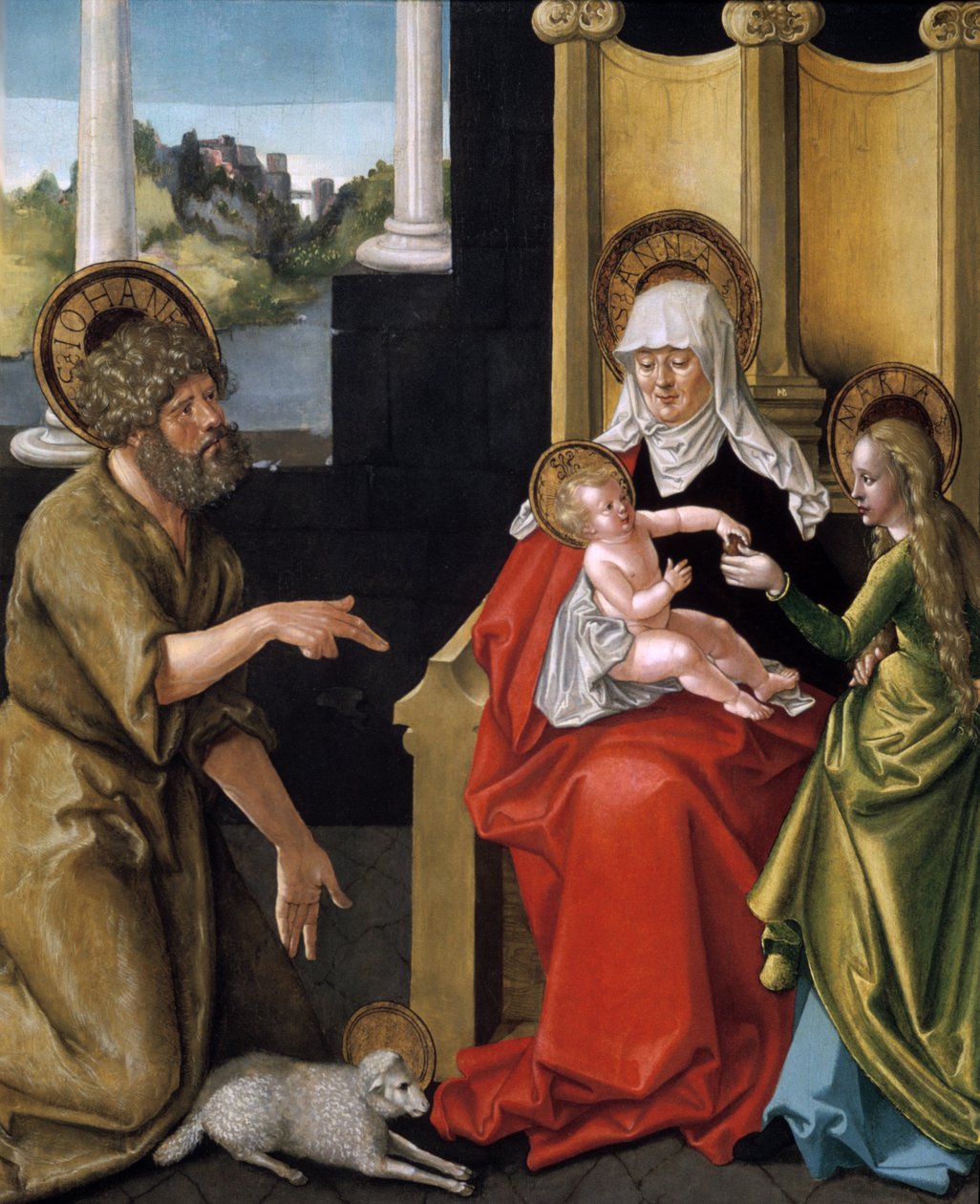 Sankt Anne med Kristusbarnet, Jomfruen og Sankt Johannes Døberen, c1511 af Hans Baldung Grien