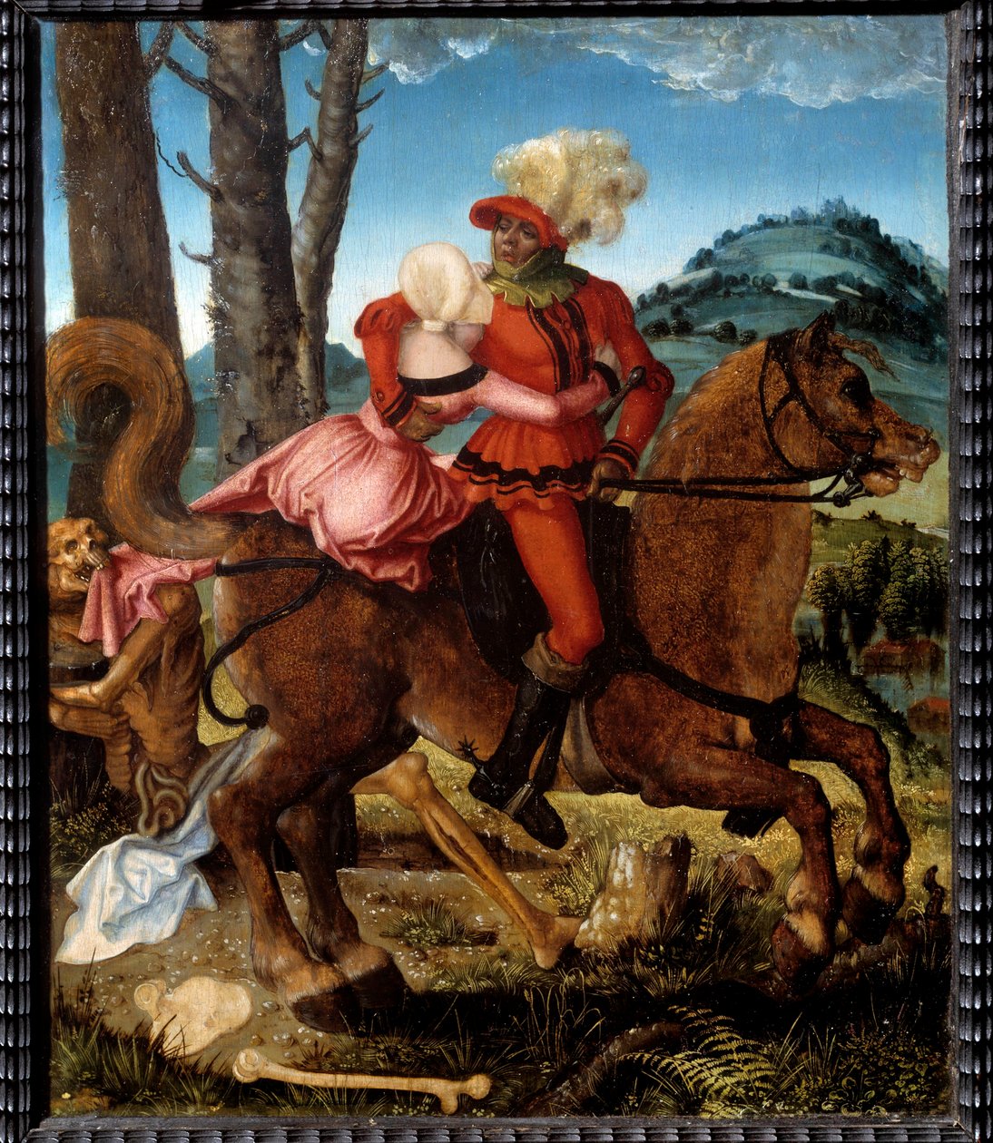 Ridderen, Pigen og Døden Døden Døden er repræsenteret i allegorisk form Maleri af Hans Grien Baldung (1484/85-1545) 1500-tallet søn. 035x0,29 m. af Hans Baldung Grien