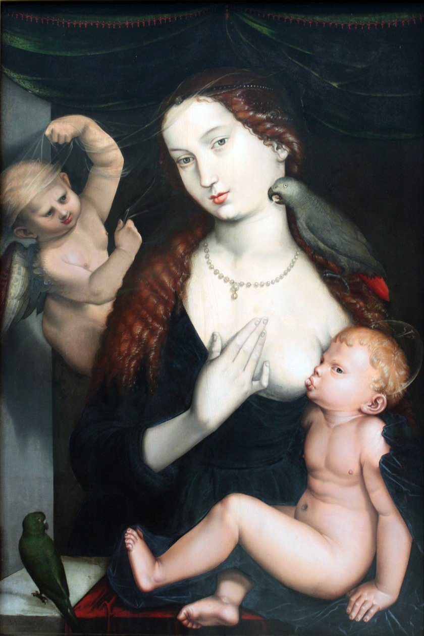 Madonnaen med papegøjerne af Hans Baldung Grien