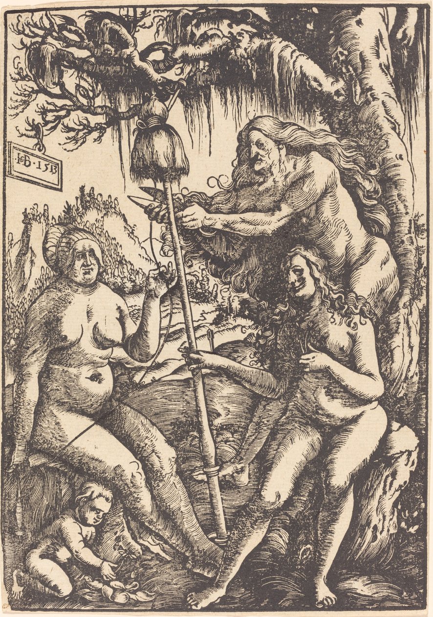 De tre skæbner: Lachesis, Atropos og Clotho af Hans Baldung Grien