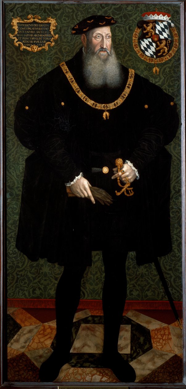 Portræt af Frederik II af Pfalz (Frederik II den Vise, ca. 1546 (maleri) af Hans Besser