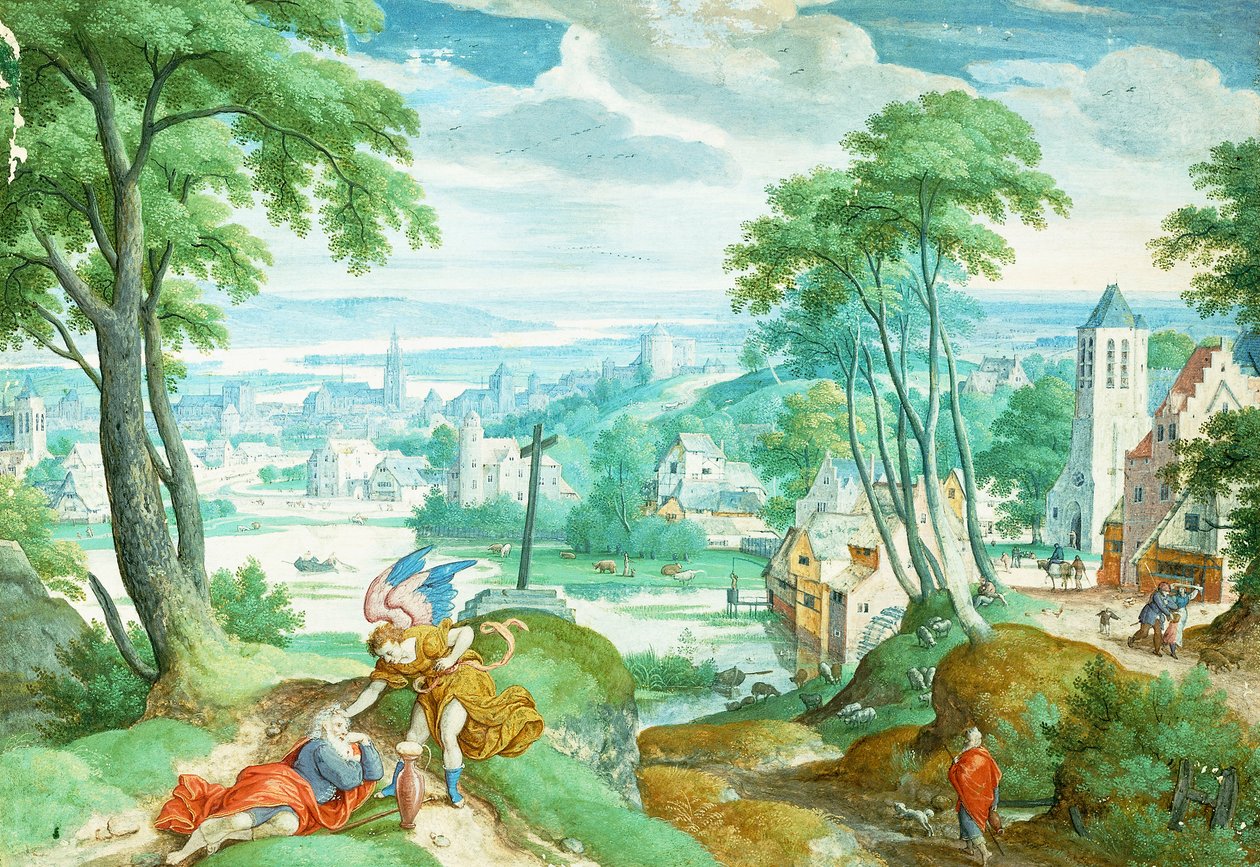 Elias og englen, 1583 af Hans Bol