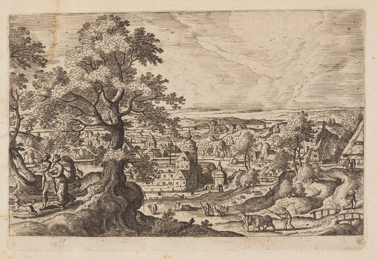 Planche 16, fra Landskaber med scener fra Det Gamle og Det Nye Testamente og Ovids Metamorfoser af Hans Bol