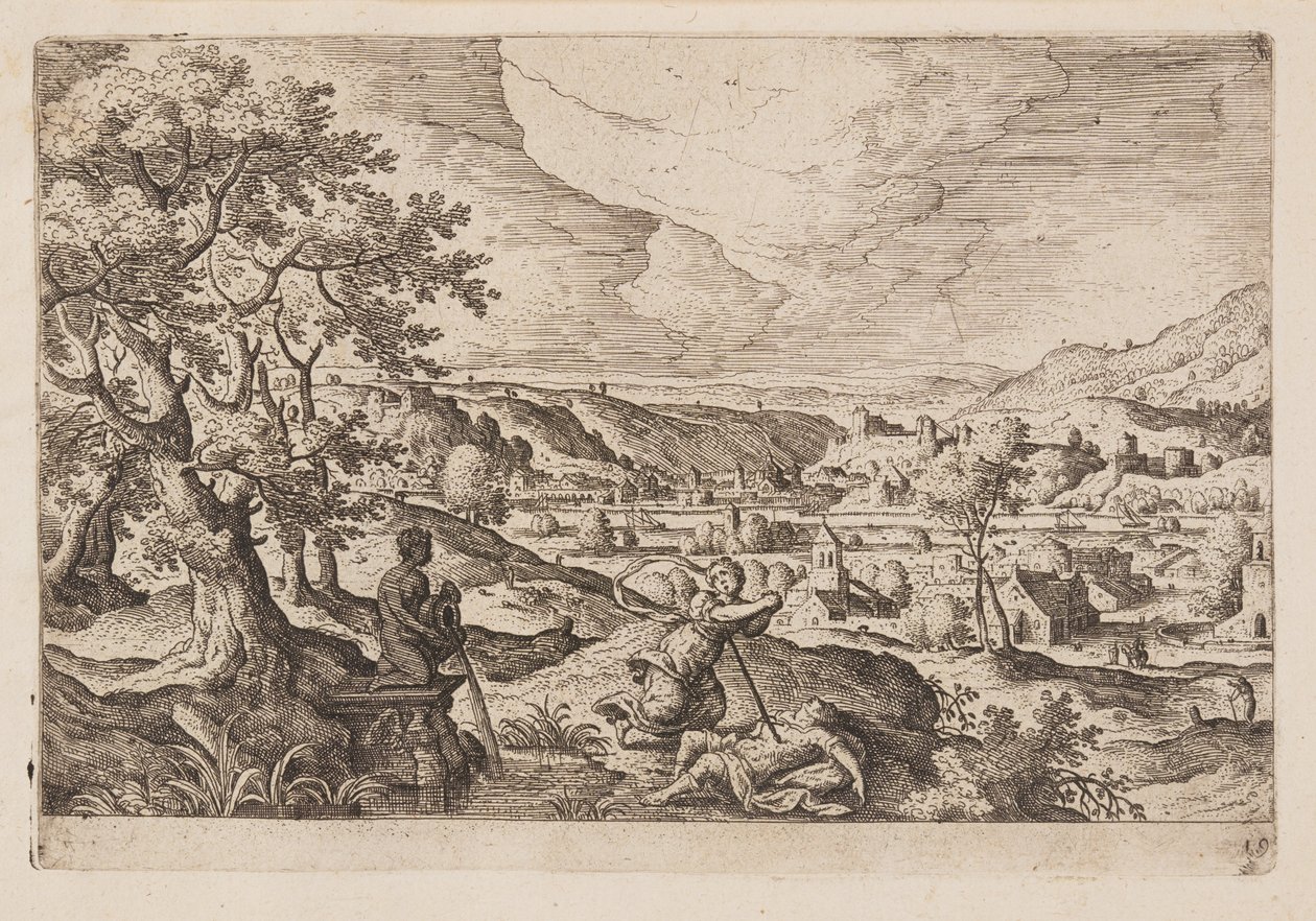 Planche 19, fra Landskaber med scener fra Det Gamle og Det Nye Testamente og Ovids Metamorfoser af Hans Bol