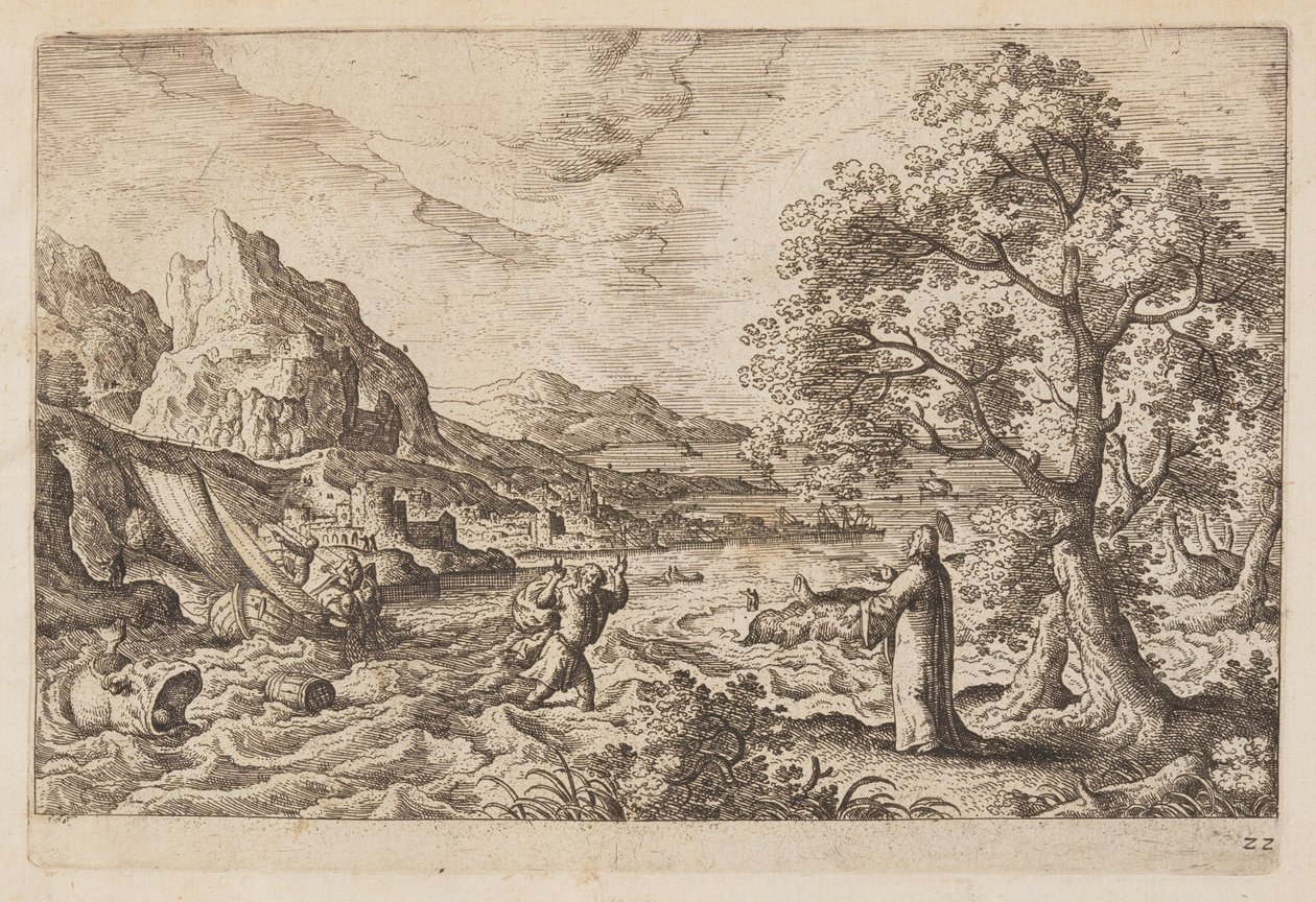 Planche 22, fra Landskaber med scener fra Det Gamle og Det Nye Testamente og Ovids Metamorfoser af Hans Bol