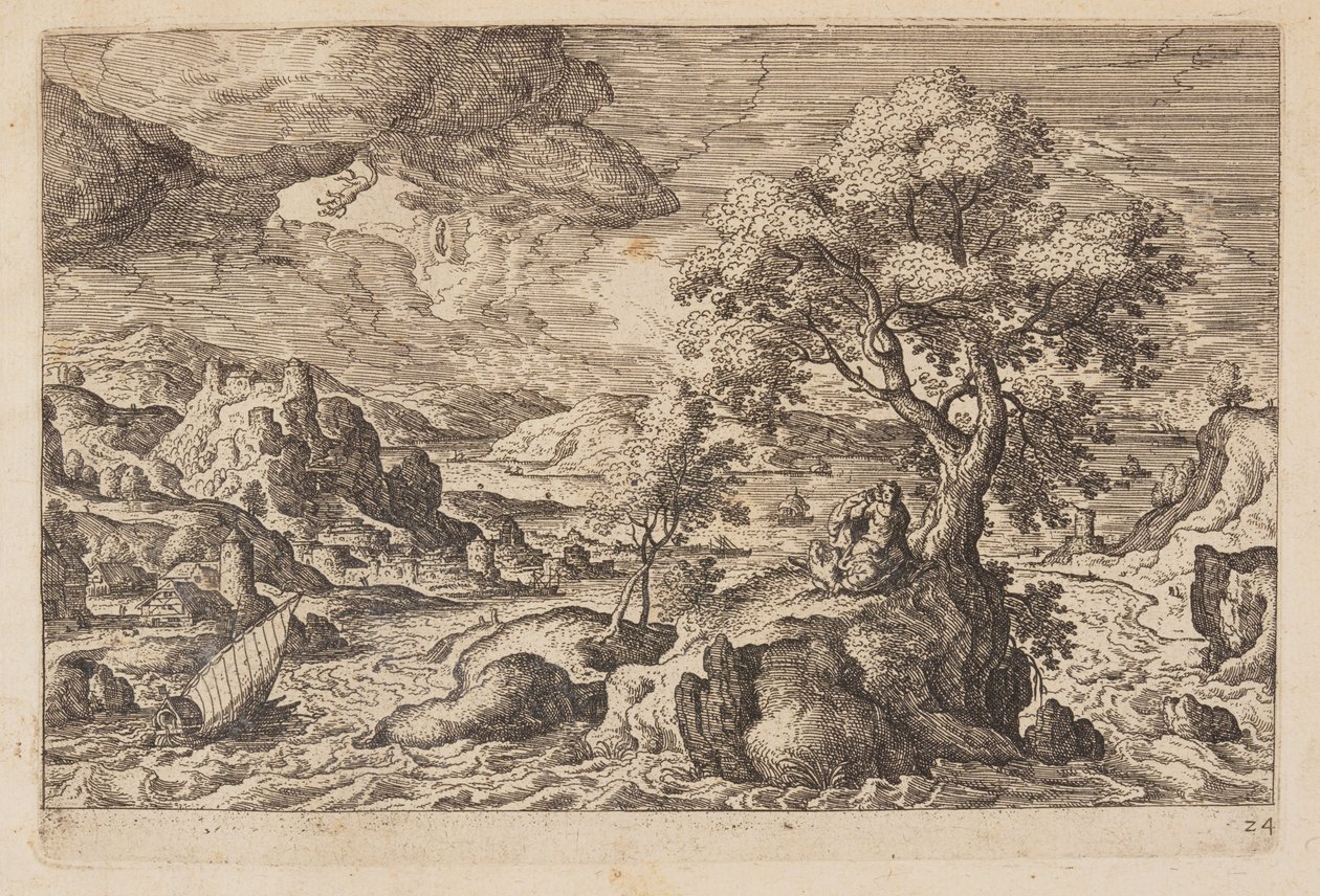 Planche 24, fra Landskaber med scener fra Det Gamle og Det Nye Testamente og Ovids Metamorfoser af Hans Bol
