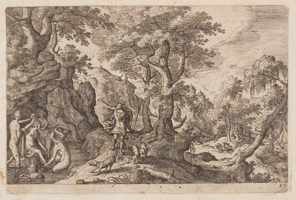 Planche 29, fra Landskaber med scener fra Det Gamle og Det Nye Testamente og Ovids Metamorfoser af Hans Bol