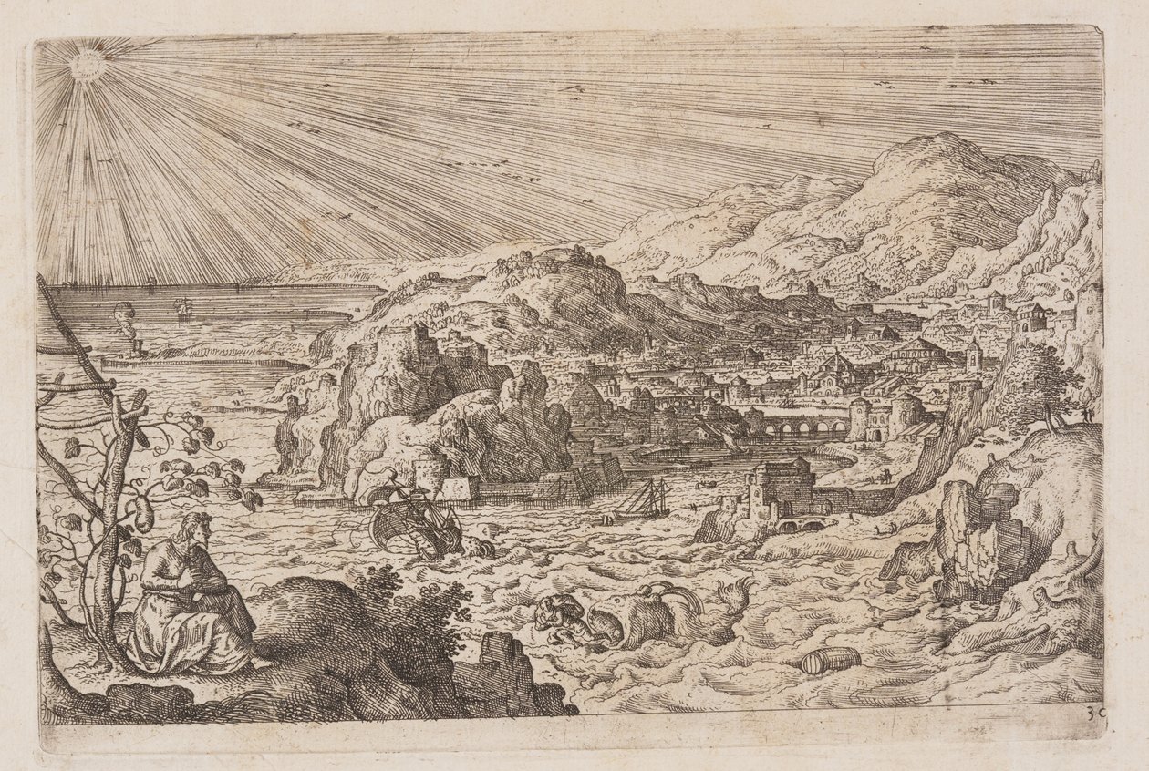 Planche 30, fra Landskaber med scener fra Det Gamle og Det Nye Testamente og Ovids Metamorfoser af Hans Bol
